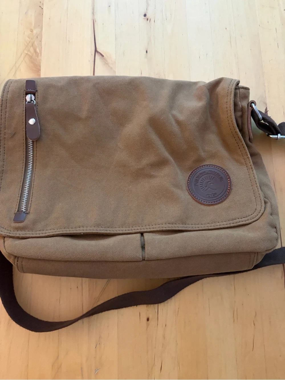 Men's Casual Messenger Bag in Brown - Durable Canvas Crossbody